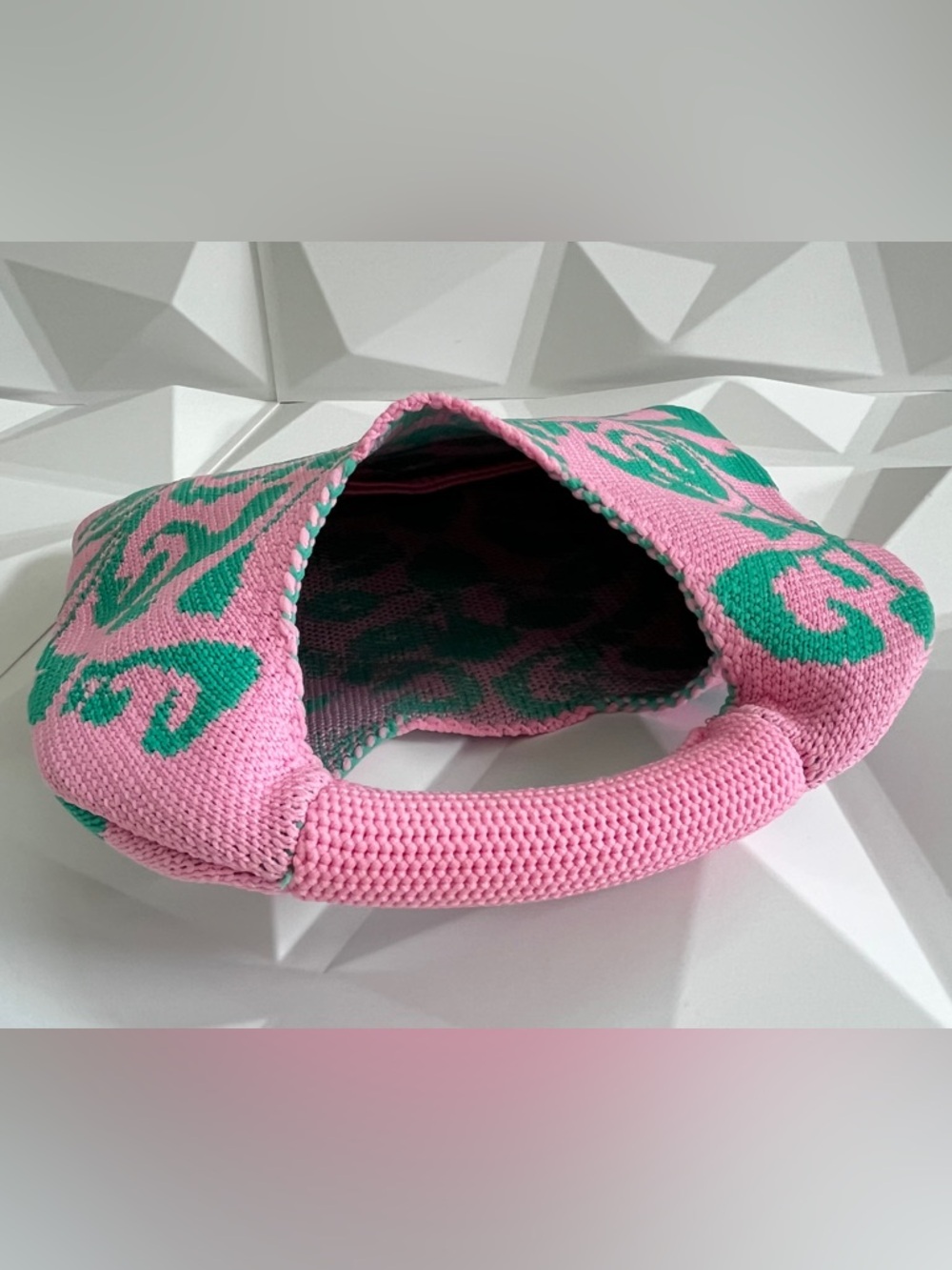 Pretty & Polished Pink and Green Knit Top Handle Clutch
Boho Style - Picture 7 of 11